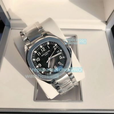 Copy Patek Philippe 5167 Auqanaut Black Dial Stainless Steel Bracelet Watch 40MM